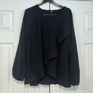 Unbranded Women’s XL Dressy Elegant Black Women's Top Long Sleeve Polyester